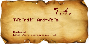 Törő András névjegykártya